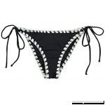 ToBeInStyle Women's Scrunch Butt Shell Stitch Bikini Bottom Black White B07CB7Z4P2